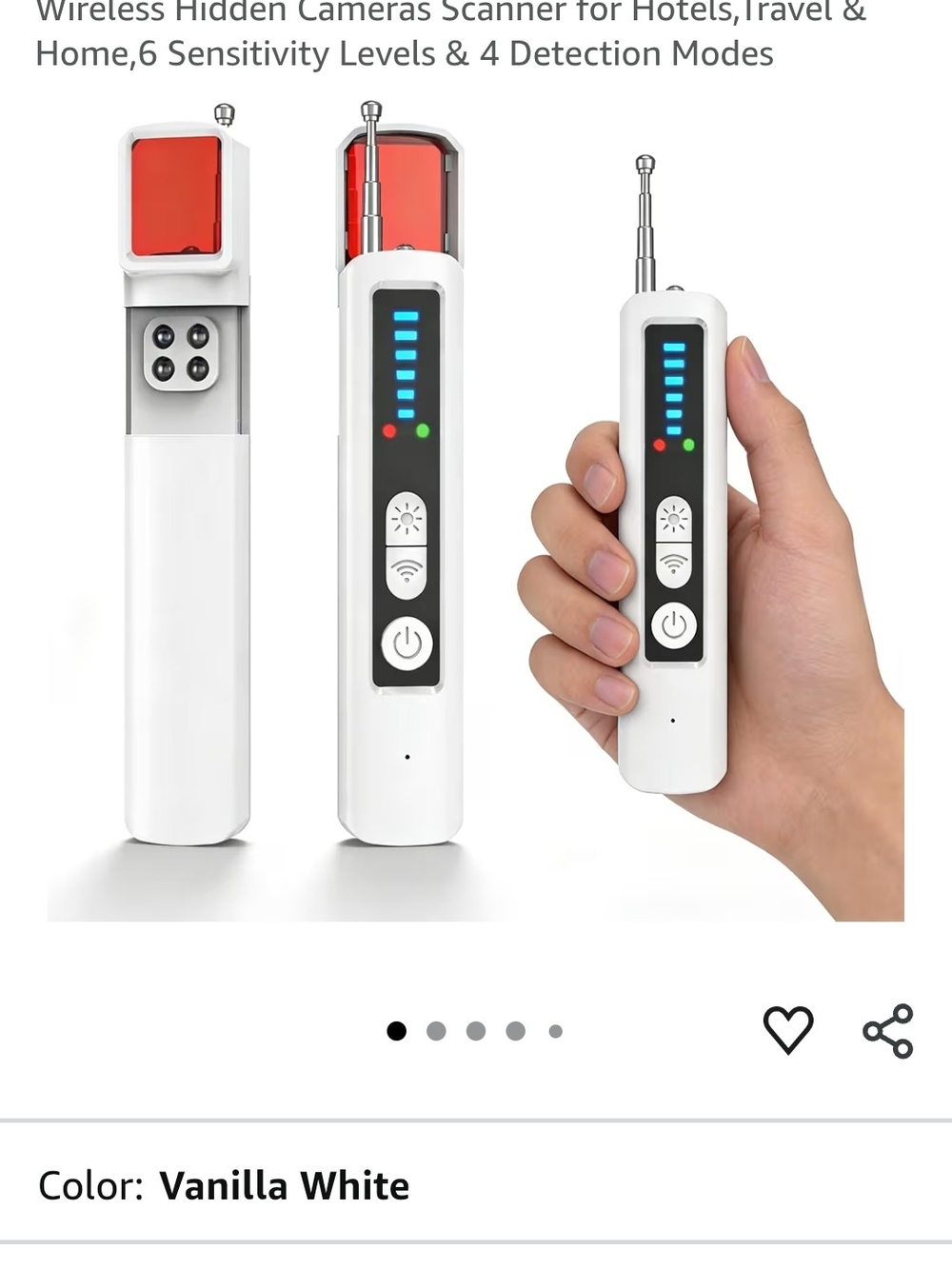 Wireless Hidden Camera Detector - Vanilla White